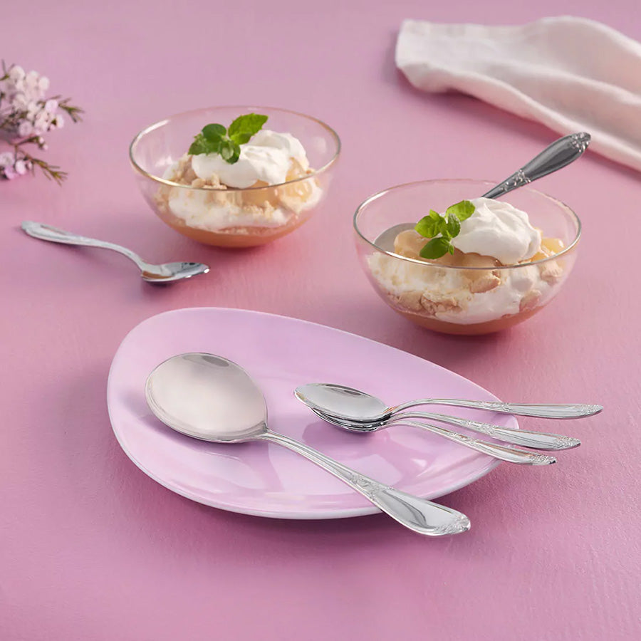 Hardanger Bestikk Nina Dessertskje – dekorativ og praktisk dessertskje for servering av små desserter, mousse og bær med krem