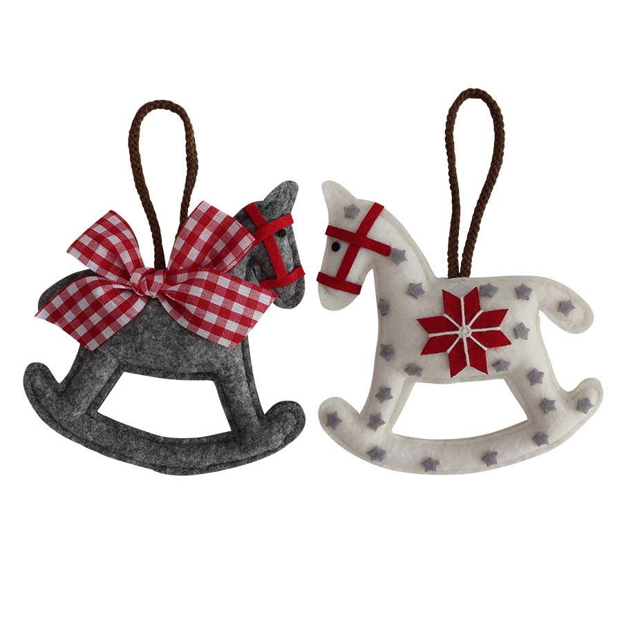 Julepynt Hest Tovet Ull 11,5cm 2pk