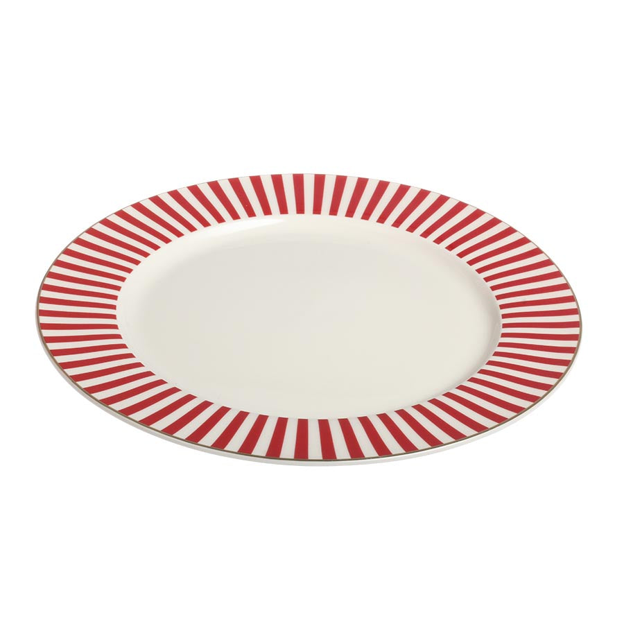 Nova Abby Tallerken 21cm Rød m/Gull dekal