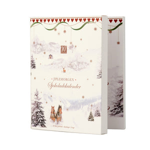 Wik & Walsøe Julemorgen sjokoladekalender med vinterillustrasjoner og hestemotiv