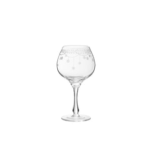Wik & Walsøe Julemorgen akevittglass 12 cl med elegant julemotiv og dråpeformet stett