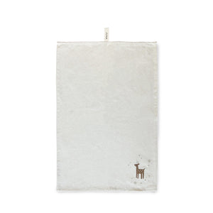 Kremhvitt JUNA Christmas Fable kjøkkenhåndkle 50 x 70 cm med brodert reinsdyr og julestjerner