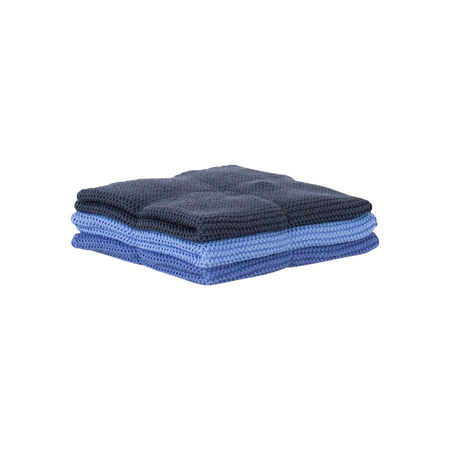 Klut Blåmix Bomull 25x25cm 3pk