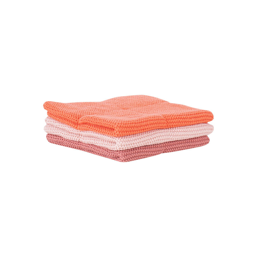 Klut Fersken Mix Bomull 25x25cm 3pk