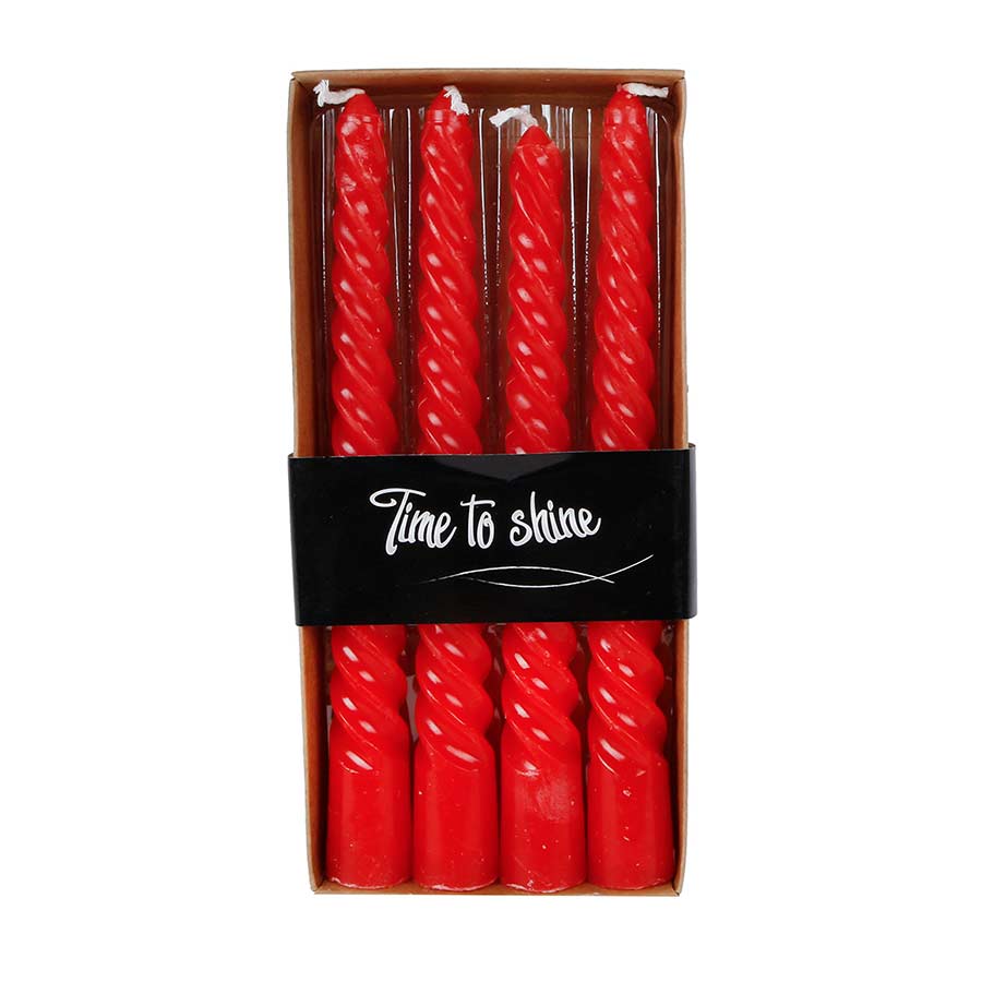 Kronelys Twist Julerød 2,2cm x 19cm 4pk