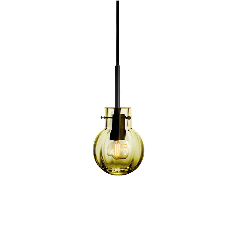 Hadeland Glassverk Krystallkule Taklampe Optikk Oliven