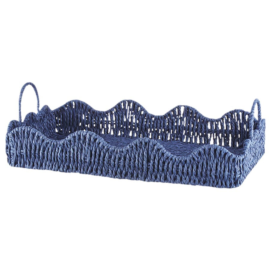 Seasons Summer Collection Kurv Bølge Bambus 41cm Blå