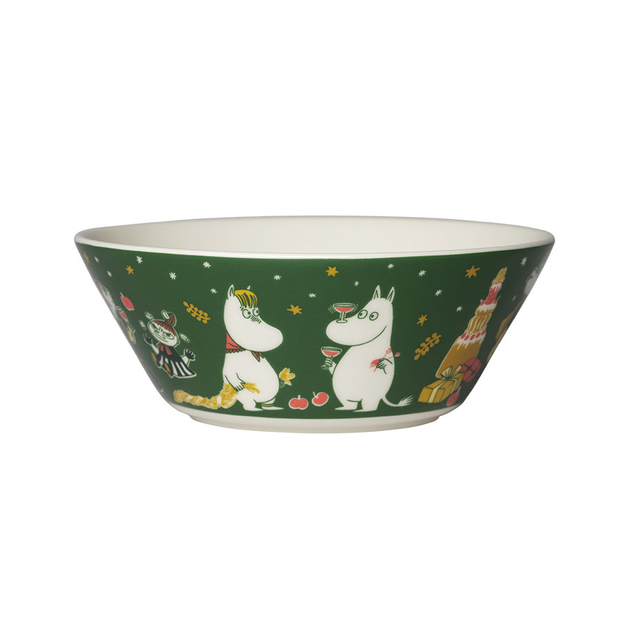 Moomin Arabia Mummi bolle 15 cm Kjærlighetsgave i grønt med festlig Mummi-motiv