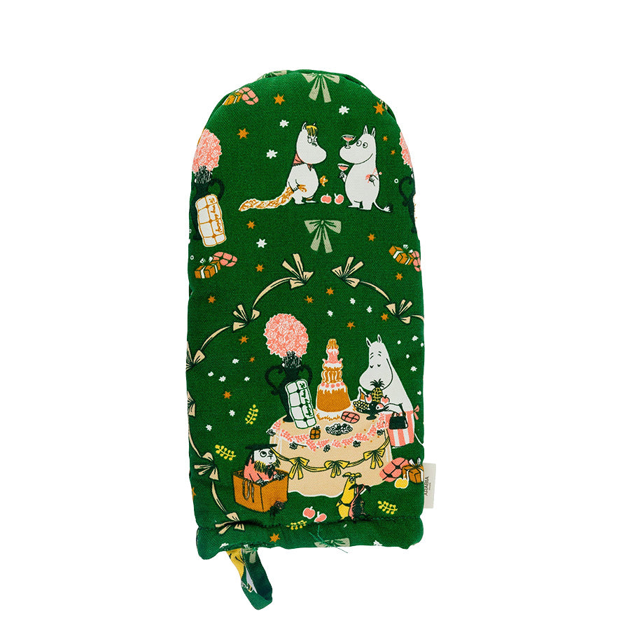 Moomin Arabia Mummi grytevott 15x34 cm Kjærlighetsgave i grønt med festmotiv