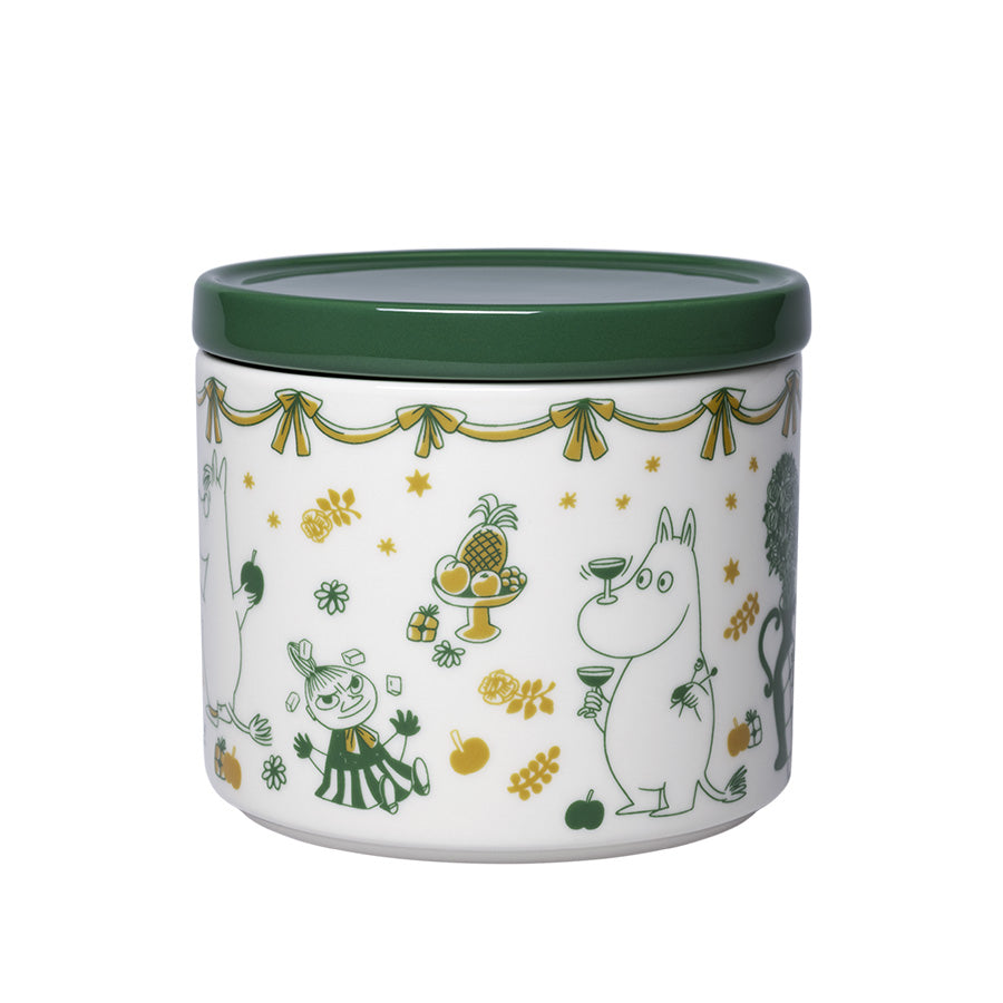 Moomin Arabia Mummi krukke 0,7 L Kjærlighetsgave i hvitt med grønt lokk