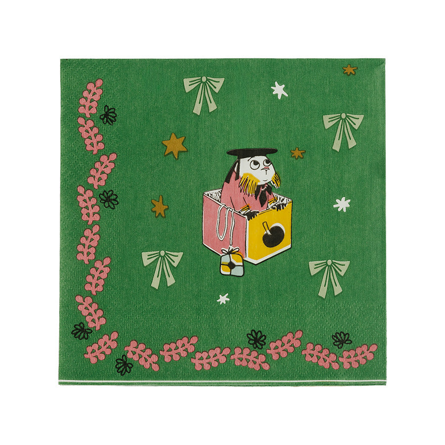 Moomin Arabia Mummi servietter 33x33 cm Kjærlighetsgave i grønt med Mummi-figur