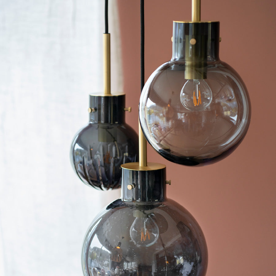 Hadeland Glassverk Krystallkule Taklampe 3stk Natthimmel