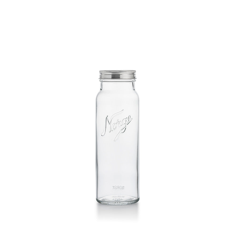 Norgesglasset Norgesglass Flaske 0,7L, elegant og praktisk glassflaske med skrukork i metall, ideell for oppbevaring av drikke.