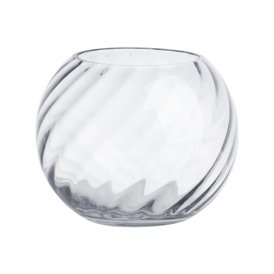 Nova Lottie vase i optisk glass, 18 cm, klar, rund og kompakt form, perfekt til blomster og borddekorasjoner.