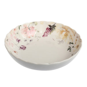 Nova Lilly Dyp Tallerken 20cm Flower, elegant dyp tallerken med blomsterdesign, ideell for pastaretter og salater, laget av NOVA.