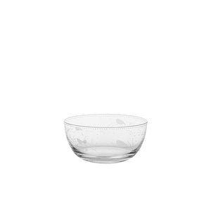 Porsgrunds Dompap glass skål 12 cm med gravert dompapmotiv