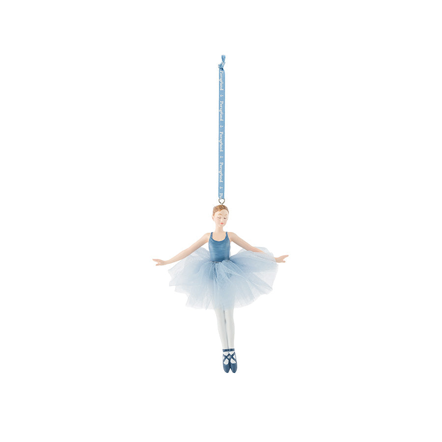Blå Porsgrunds Ballerina Sous-sus hengepynt i porselen, 12 cm