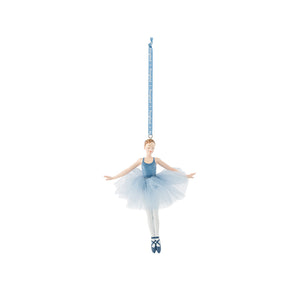Blå Porsgrunds Ballerina Sous-sus hengepynt i porselen, 12 cm