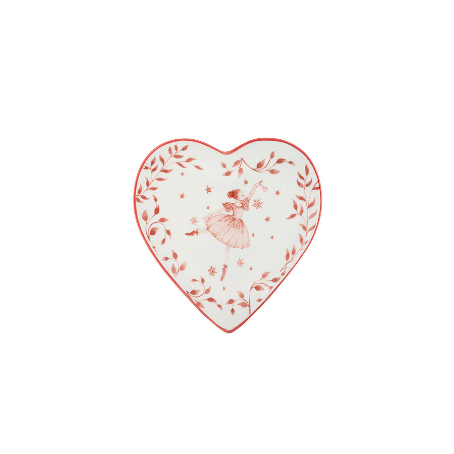 Porsgrunds Porselænsfabrik rosa ballerina skål i hjerteformet porselen, 14 cm