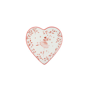 Porsgrunds Porselænsfabrik rosa ballerina skål i hjerteformet porselen, 14 cm