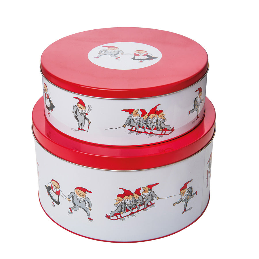 Porsgrunds Porselænsfabrik Nisse Kakeboks Metall 2 pk