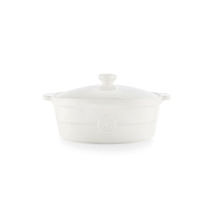 Porsgrund Porselænsfabrik Ildfast Rund Form m/Lokk 24cm Hvit - Elegant ildfast form med lokk i hvitt porselen, ideell for matlaging og servering.