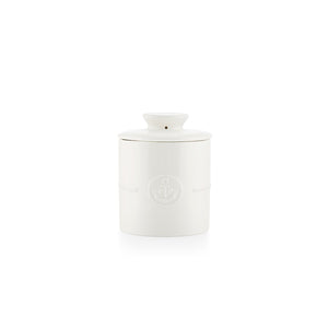Porsgrund Porselænsfabrik Ildfast Smørklokke 10x12,4cm Hvit, en elegant smørklokke i hvitt ildfast porselen, designet for å holde smøret mykt og lett tilgjengelig, perfekt for frokostbordet.