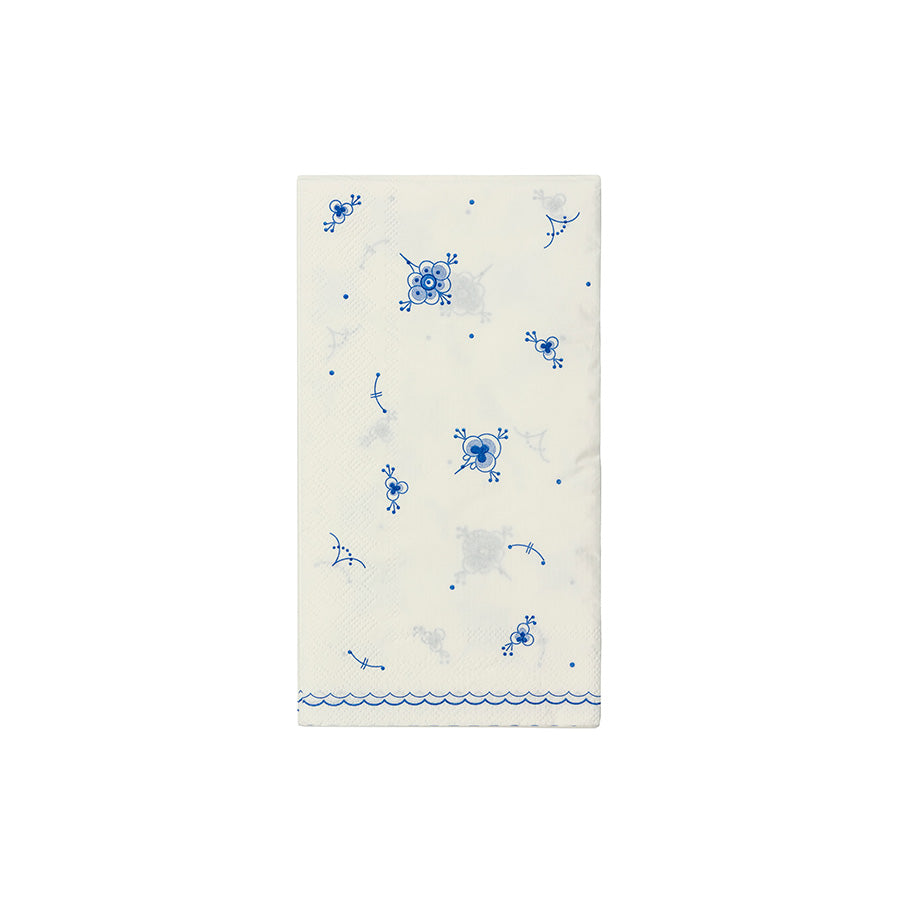 Porsgrund Porselænsfabrik Stråmønster Strådekor serviett i blått og hvitt, størrelse 33x40 cm, med klassisk stråmønster, ideell for elegante borddekk.