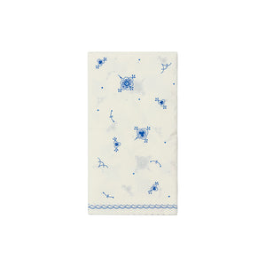 Porsgrund Porselænsfabrik Stråmønster Strådekor serviett i blått og hvitt, størrelse 33x40 cm, med klassisk stråmønster, ideell for elegante borddekk.