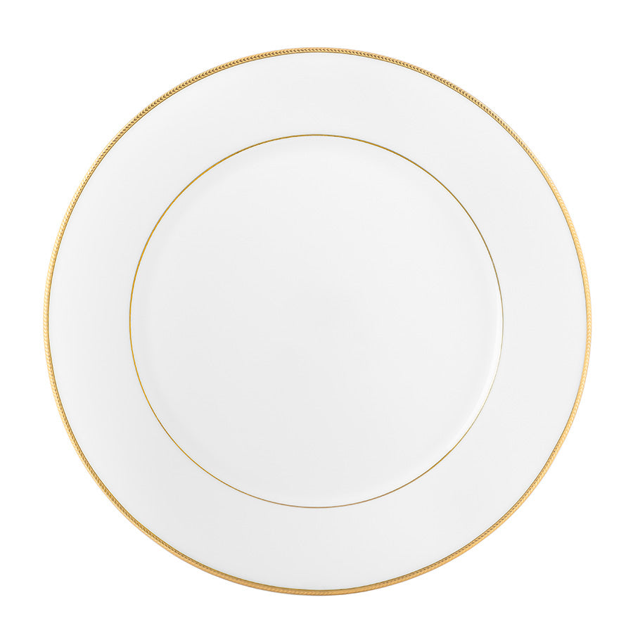 Porsgrund Porselænsfabrik Isabelle Gull Tallerken 28 cm - oversiktsbilde av tallerkenens gullkant og klassiske design, perfekt for borddekkingen.