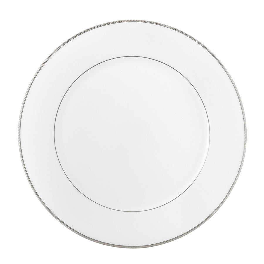 Porsgrund Porselænsfabrik Isabelle Platinum Tallerken 22 cm med smal platinakant, elegant design, perfekt for både hverdag og fest.