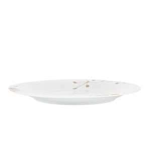 Porsgrund Porselænsfabrik Maxistrå Tallerken 28 cm Beige, sidevisning av middagstallerken med klassisk strådecor, delikat og moderne nordisk stil.