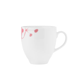 Sidevisning av Porsgrund Porselænsfabrik Maxistrå Krus 35cl Nomi Rosa, med delikat rosafarge og håndlagde detaljer.