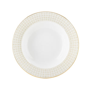 Porsgrund Porselænsfabrik Vivienne Gull Dyp Tallerken 23 cm med elegant gulldekor, perfekt for servering av suppe og middagsretter.