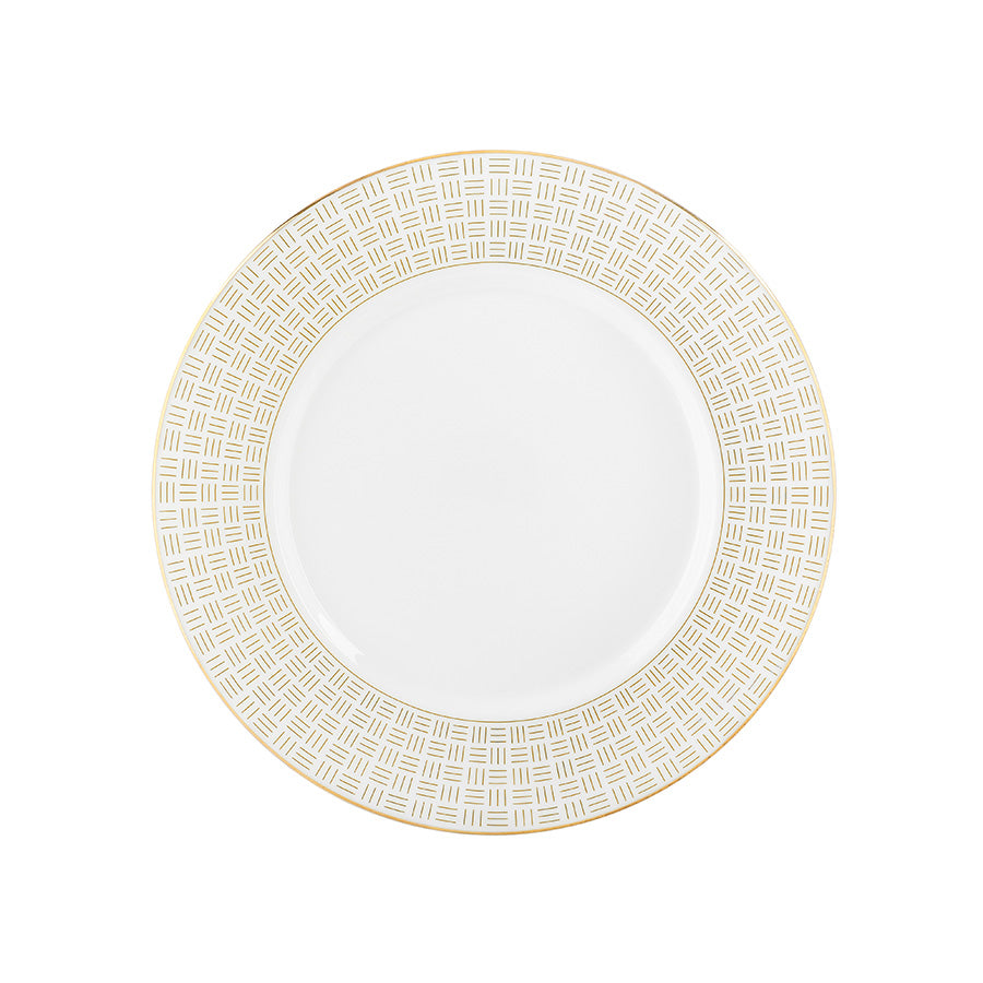 Porsgrund Porselænsfabrik Vivienne Gull Tallerken 22cm med elegant gullmønster, ideell for dessert og forretter.