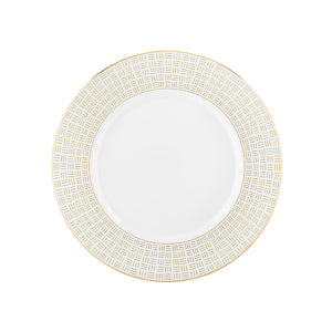 Porsgrund Porselænsfabrik Vivienne Gull Tallerken 22cm med elegant gullmønster, ideell for dessert og forretter.