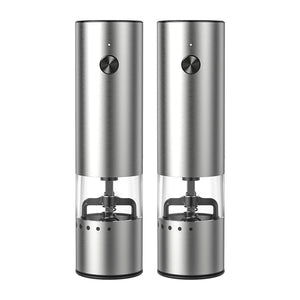 Christiania Glasmagasin Prep elektrisk salt- og pepperkvern sett på 14 cm, laget av rustfritt stål med keramisk kvern for jevn kverning.