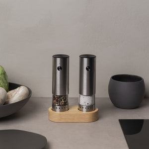 Christiania Glasmagasin Prep elektrisk kvern for salt og pepper i stilig rustfritt stål