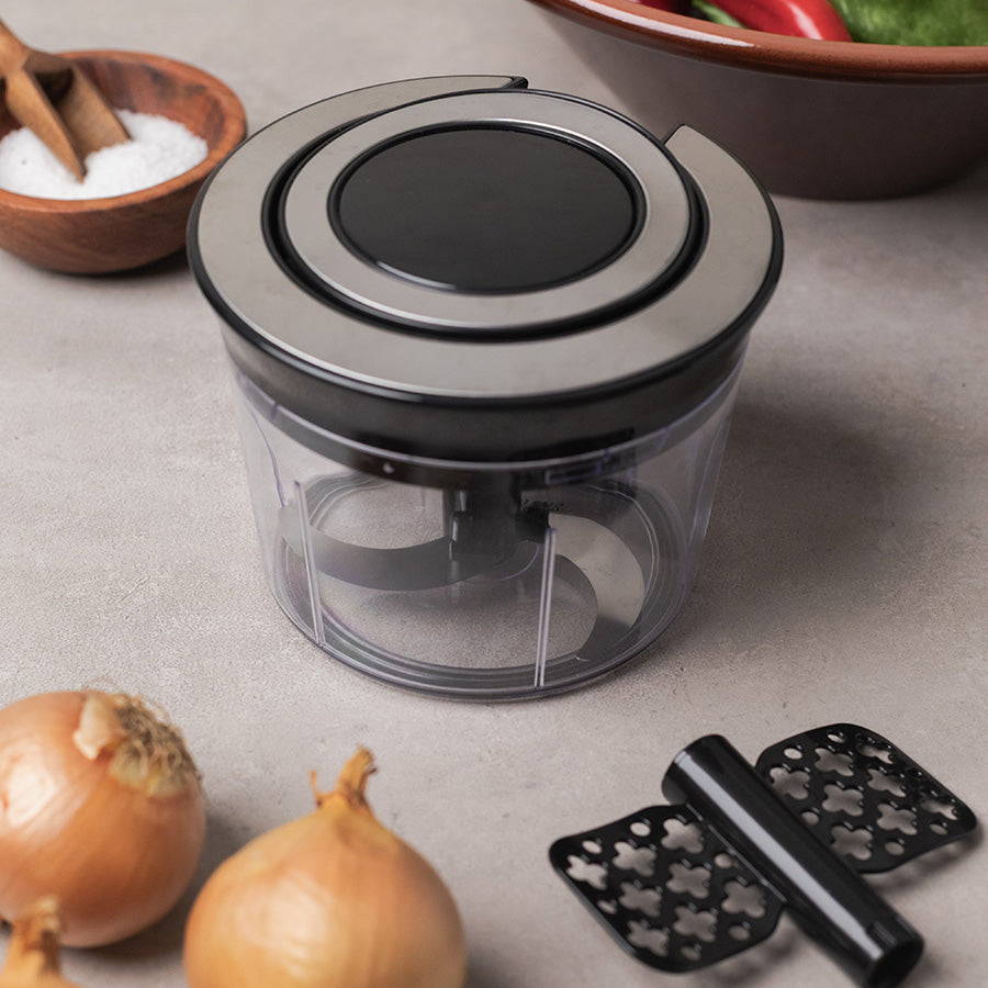 Prep minihakker 900 ml med gjennomsiktig beholder og sklisikker base