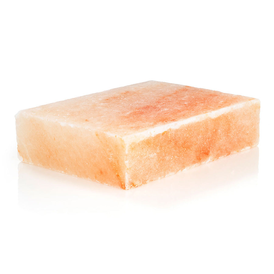 Rivsalt Himalaya saltblokk med naturlig overflate, ideell for grilling og matlaging.