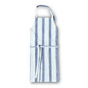 Rosendahl Forkle Blå - et stilrent forkle i hvit med blå striper, perfekt for matlaging og kjøkkenoppgaver.