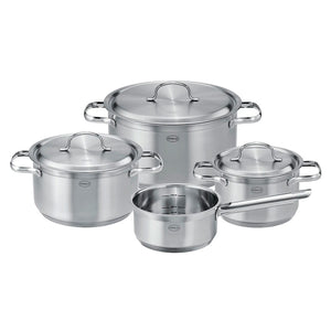 Rösle Pure Elements grytesett, komplett 7-dels rustfritt stål, perfekt for alskens matlaging.