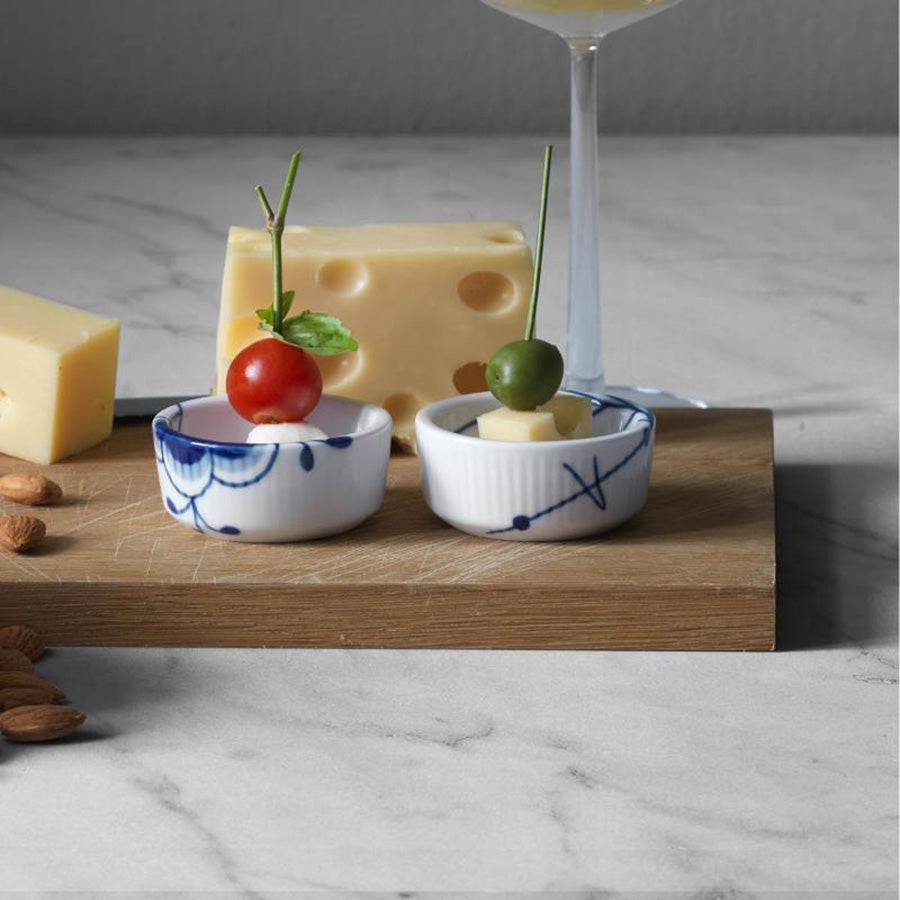Royal Copenhagen Blå Mega Riflet Skåler 3cl 2pk