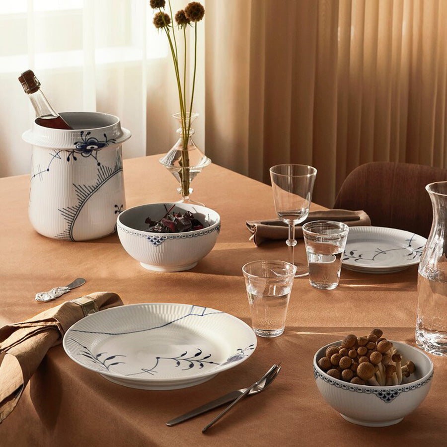 Royal Copenhagen Blå Mega Riflet Tallerken 22cm Dekor 9