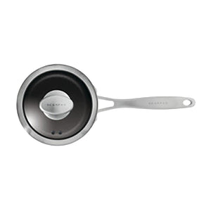 SCANPAN Nura kasserolle sett ovenfra med glasslokk, non-stick-belegg og stålhåndtak