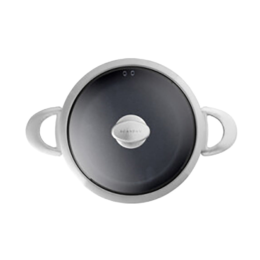 SCANPAN Nura sautegryte 3,7 liter med glasslokk og to støttehåndtak, sett ovenfra
