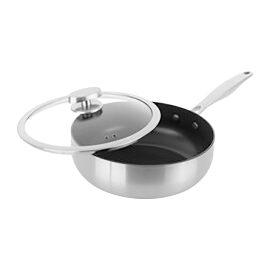 Scanpan Nura sauteuse med PFAS-fritt non-stick-belegg og avtagbart glasslokk