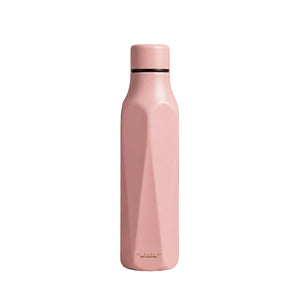 Scanpan Explore termoflaske 500 ml i rose, med fasettert diamantdesign, perfekt for å holde drikker kalde eller varme.