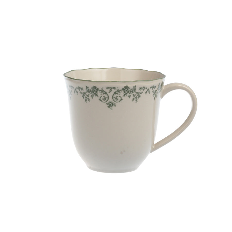 Seasons Fall Collection kopp med grønn blomsterdekor, 400 ml, designet for et naturinspirert bord. En romantisk og tidløs kopp i hvit porselen.