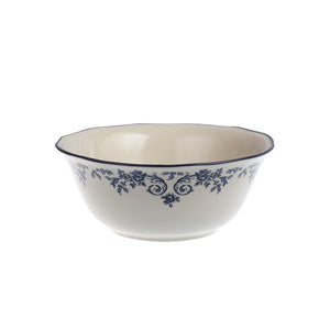 Seasons Fall Collection skål i 16 cm med vakkert blå blomsterprint på hvit porselen, perfekt til frokost, dessert og snacks.